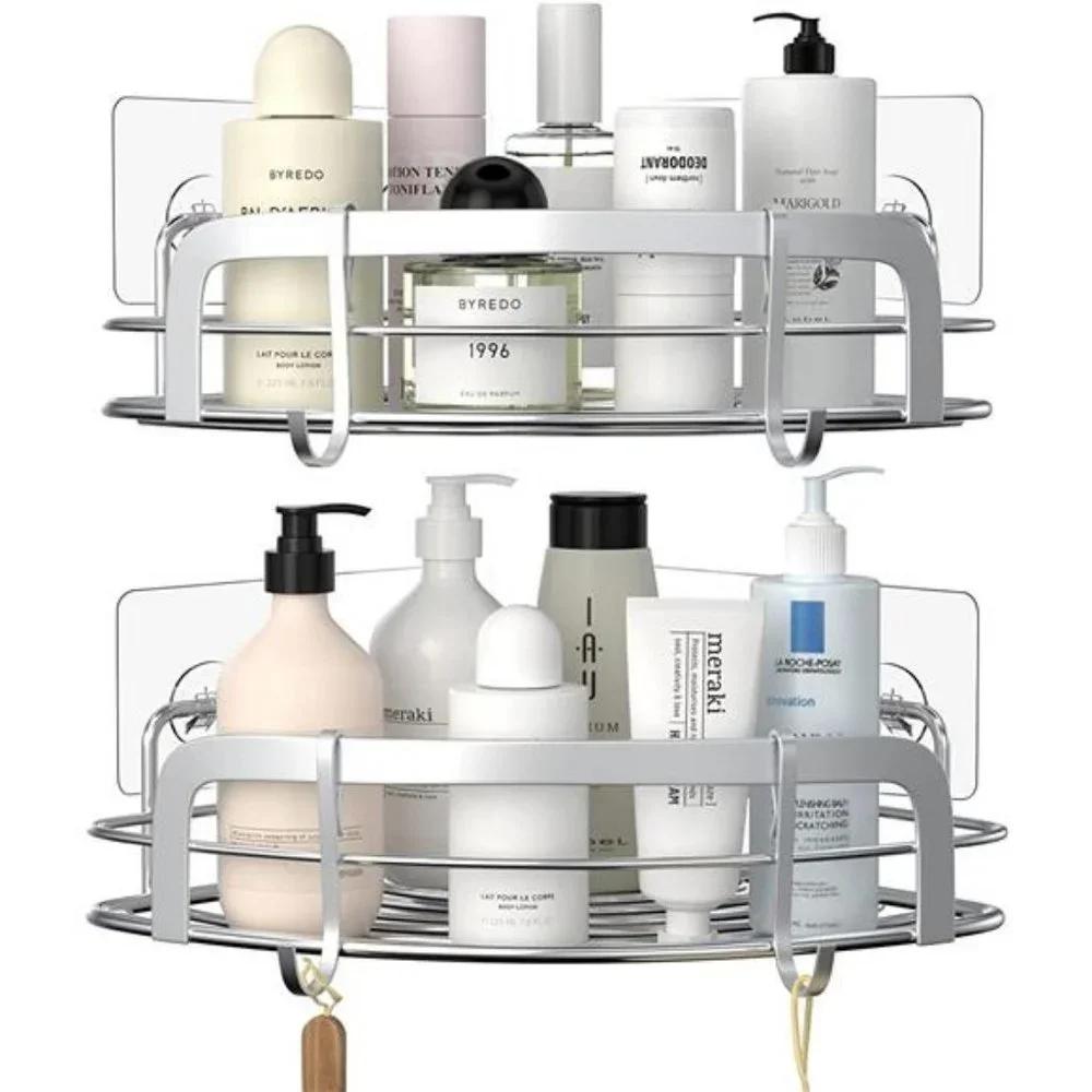 Shower Caddy Corner, Adhesive Wall Mounted Shower Caddy, 2 Pack